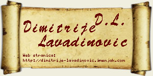 Dimitrije Lavadinović vizit kartica